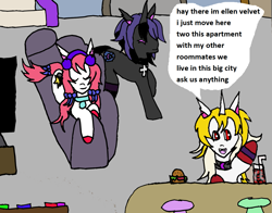 Size: 1317x1035 | Tagged: safe, artist:ask-luciavampire, derpibooru import, oc, earth pony, pony, undead, unicorn, vampire, vampony, ask, city, horn, tumblr