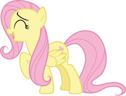 Size: 3928x3000 | Tagged: safe, artist:cloudy glow, derpibooru import, fluttershy, pegasus, pony, g4, female, mare, open mouth, raised hoof, raised leg, simple background, solo, transparent background, vector