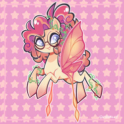 Size: 2500x2500 | Tagged: safe, artist:3ggmilky, derpibooru import, oc, pony, female, glasses, glimmer wings, mare, solo, wings