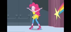 Size: 1600x720 | Tagged: safe, derpibooru import, screencap, pinkie pie, dance magic, equestria girls, g4, equestria girls specials, female, indoors, pillarboxing, solo