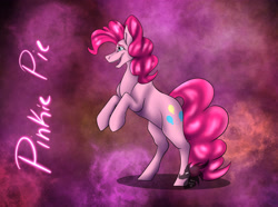 Size: 4999x3722 | Tagged: safe, artist:blackdragonart98, derpibooru import, pinkie pie, earth pony, pony, g4, abstract background, female, solo