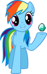 Size: 1024x1622 | Tagged: safe, artist:itchykitchy, derpibooru import, rainbow dash, pegasus, pony, g4, cute, dashabetes, diamond, female, mare, minecraft, simple background, solo, transparent background