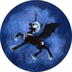 Size: 1024x1024 | Tagged: safe, artist:wolfiedrawie, derpibooru import, nightmare moon, alicorn, bat pony, bat pony alicorn, pony, g4, badge, bat wings, female, helmet, hoof shoes, horn, mare, peytral, wings