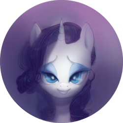 Size: 1024x1024 | Tagged: safe, artist:wolfiedrawie, derpibooru import, rarity, pony, unicorn, g4, bedroom eyes, female, horn, looking at you, mare, solo