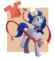 Size: 2652x2927 | Tagged: safe, artist:v-nico, derpibooru import, oc, oc only, pony, unicorn, horn, passepartout, solo, unicorn oc