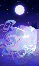 Size: 1200x2000 | Tagged: safe, artist:mifes, derpibooru import, oc, oc only, pony, full moon, moon, solo