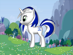 Size: 749x562 | Tagged: safe, artist:glamrockmangle123, derpibooru import, oc, oc only, pony, pony creator, 3d, israel, nation ponies, outdoors, ponified, ponylumen, screencap background, solo, species swap