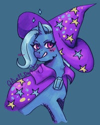 Size: 827x1035 | Tagged: safe, artist:an25darkking, derpibooru import, trixie, pony, unicorn, horn, solo