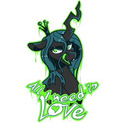 Size: 2449x2449 | Tagged: safe, artist:crownedspade, derpibooru import, queen chrysalis, changeling, changeling queen, g4, bust, crown, design, female, jewelry, portrait, regalia, shirt design, solo