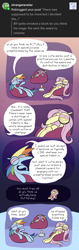 Size: 1024x3257 | Tagged: safe, artist:me-beef, derpibooru import, fluttershy, rainbow dash, spike, dragon, pegasus, pony, g4, beanbag chair, bloodshot eyes, comic, dialogue, drugs, high, implied death, joint, male, marijuana, speech bubble, trio