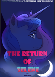 Size: 4961x7016 | Tagged: safe, artist:porcellus, derpibooru import, princess luna, alicorn, comic:the return of selene, comic, comic cover, cover, cover art, solo