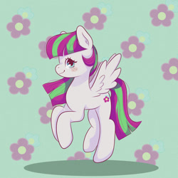 Size: 894x894 | Tagged: safe, artist:kuroartss, derpibooru import, blossomforth, pegasus, pony, solo