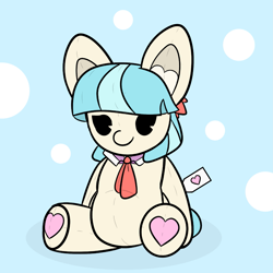 Size: 2007x2007 | Tagged: safe, alternate version, artist:sodapop sprays, derpibooru import, coco pommel, oc, oc only, pony, alternate character, commission, plushie, solo, ych example, ych result