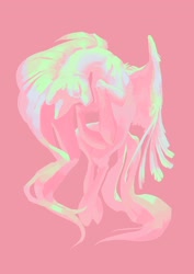 Size: 1527x2160 | Tagged: safe, artist:yanisfucker, derpibooru import, fluttershy, pegasus, pony, g4, eyes closed, female, limited palette, mare, pink background, simple background, solo, spread wings, wings