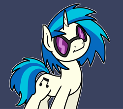 Size: 2048x1819 | Tagged: safe, artist:ewoudcponies, derpibooru import, dj pon-3, vinyl scratch, pony, unicorn, g4, blue background, dark blue background, female, horn, mare, outline, simple background, smiling, solo, white outline