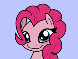 Size: 2048x1567 | Tagged: safe, artist:ewoudcponies, derpibooru import, pinkie pie, earth pony, pony, g4, blue background, blush sticker, blushing, bust, cute, diapinkes, female, looking at you, mare, simple background, smiling, smiling at you, solo