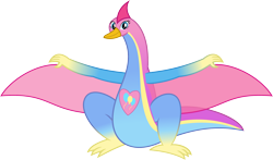 Size: 2372x1394 | Tagged: safe, artist:static51302, derpibooru import, pinkie pie, bird, fanfic:choose your own magic ending, equestria girls, g4, birdified, fanfic art, simple background, solo, species swap, superhero, transformation, transparent background, vector