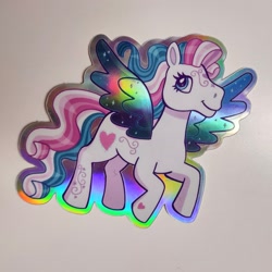 Size: 2521x2521 | Tagged: safe, artist:milliedubois, derpibooru import, star catcher, pegasus, pony, g3, female, irl, mare, photo, solo, sticker