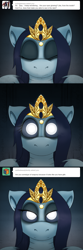 Size: 1500x4500 | Tagged: safe, artist:drxii, derpibooru import, oc, oc:ipsywitch, pony, g4, ask, crown, dialogue, female, glowing, glowing eyes, jewelry, regalia, tumblr