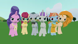 Size: 1280x720 | Tagged: safe, artist:th3m4nw1thn0n4m3, derpibooru import, cloudy quartz, cookie crumbles, pear butter, posey shy, twilight velvet, windy whistles, earth pony, pegasus, pony, unicorn, 3d, angry, clothes, don't mess with mama, female, glare, glasses, gmod, horn, jacket, jewelry, mama bear, mare, mom six, necklace, pearl necklace, scarf, source filmmaker resource