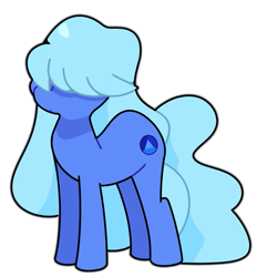 Size: 835x900 | Tagged: safe, artist:kindakismet, derpibooru import, earth pony, pony, hair over eyes, ponified, sapphire (steven universe), simple background, solo, species swap, steven universe, transparent background