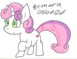 Size: 827x639 | Tagged: safe, artist:cmara, derpibooru import, sweetie belle, unicorn, female, filly, foal, horn, solo