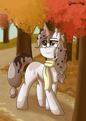 Size: 4961x7016 | Tagged: safe, artist:tenderrain-art, derpibooru import, oc, food pony, ice cream pony, original species, pony, unicorn, clothes, female, horn, ice cream, mare, scarf, solo