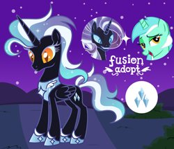 Size: 1280x1099 | Tagged: safe, artist:vi45, derpibooru import, lyra heartstrings, nightmare rarity, oc, alicorn, pony, female, fusion, fusion:lyra heartstrings, fusion:nightmare rarity, mare