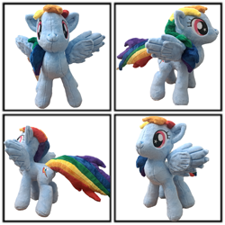 Size: 1628x1628 | Tagged: safe, artist:manehattanplushies, derpibooru import, rainbow dash, pegasus, pony, g4, photo, plushie, spread wings, wings