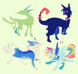 Size: 1662x1585 | Tagged: safe, artist:zeeorzero, derpibooru import, rainbow dash, cat, pegasus, pony, g4, espeon, female, mare, pokémon, scourge, shiny pokémon, warrior cats