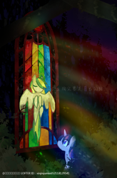 Size: 750x1143 | Tagged: safe, artist:xinjinjumin652118129541, derpibooru import, twilight sparkle, alicorn, pony, g4, solo, stained glass