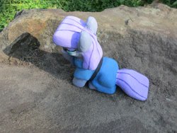 Size: 2872x2154 | Tagged: safe, alternate version, artist:malte279, derpibooru import, part of a set, boulder (pet), maud pie, earth pony, pony, g4, concrete, craft, female, mare, outdoors, sculpture, solo, ytong