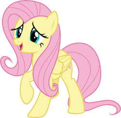 Size: 3084x3000 | Tagged: safe, artist:cloudy glow, derpibooru import, fluttershy, pegasus, pony, g4, female, mare, raised hoof, raised leg, simple background, solo, transparent background, vector