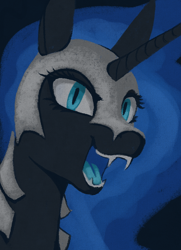 Size: 566x781 | Tagged: safe, artist:stray prey, derpibooru import, nightmare moon, alicorn, pony, solo