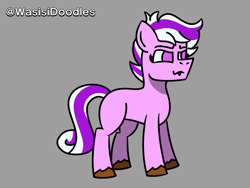 Size: 6000x4500 | Tagged: safe, artist:alejandrogmj, artist:wasisi, derpibooru import, oc, oc only, oc:celmi, earth pony, doodle, earth pony oc, female, gray background, simple background, solo, tongue, tongue out