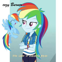 Size: 1000x1000 | Tagged: safe, derpibooru import, edit, edited screencap, screencap, rainbow dash, human, pegasus, pony, equestria girls, g4, batak art, clothes, cute, dashabetes, feminism, hoodie, pants, shirt, t-shirt