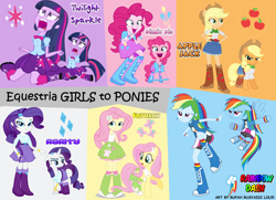 Size: 10344x7488 | Tagged: safe, artist:rupahrusyaidi, derpibooru import, applejack, fluttershy, pinkie pie, rainbow dash, rarity, twilight sparkle, earth pony, human, pegasus, pony, unicorn, equestria girls, g4, blouse, bowtie, clothes, coward, cute, dashabetes, diapinkes, dress, equestria girls outfit, female, feminism, horn, jackabetes, mare, ms paint, needs more jpeg, ponified, raribetes, shirt, shyabetes, skirt, species swap, sweatshirt, t-shirt, tanktop, twiabetes