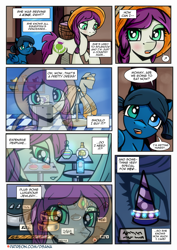 Size: 2480x3508 | Tagged: safe, artist:dsana, derpibooru import, rarity, oc, oc:lullaby dusk, oc:thistledown, earth pony, pegasus, pony, comic:a storm's lullaby, comic