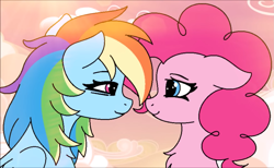 Size: 1749x1080 | Tagged: safe, artist:tamers12345, derpibooru import, screencap, pinkie pie, rainbow dash, earth pony, pegasus, pony, g4, cute, duo, female, lesbian, ms paint, pinkiedash, shipping