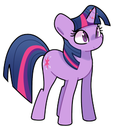 Size: 802x900 | Tagged: safe, alternate version, artist:kindakismet, derpibooru import, twilight sparkle, unicorn twilight, pony, unicorn, g4, female, mare, simple background, smiling, solo, transparent background