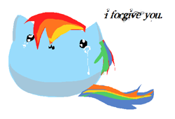 Size: 514x349 | Tagged: safe, artist:youtubedtocomme, derpibooru import, rainbow dash, object pony, original species, pegasus, pony, ball, ball pony, crying, cute, dashabetes, simple background, white background