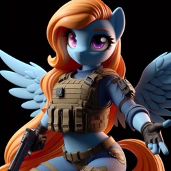 Size: 1024x1024 | Tagged: safe, ai content, derpibooru import, machine learning generated, oc, oc:mystic skies, pegasus, clothes, military uniform, prompter needed, uniform