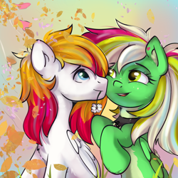 Size: 2048x2048 | Tagged: safe, artist:kristina, derpibooru import, oc, oc only, oc:gumdrops, pegasus, pony, commission, community related, couple, cute, duo, ych result