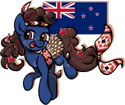 Size: 1385x1161 | Tagged: safe, artist:brella, derpibooru import, oc, earth pony, pony, nation ponies, national flag, new zealand, ponified, simple background, solo, species swap, transparent background