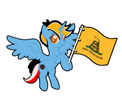 Size: 2120x1780 | Tagged: safe, artist:gabriel ggr, derpibooru import, oc, oc only, oc:lazuli circuit, pony, don't tread on me, gadsden flag, ponysona, solo