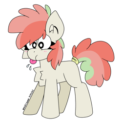 Size: 4000x4000 | Tagged: safe, artist:nordicgoat, derpibooru import, oc, oc only, blushing, cheek fluff, chest fluff, female, filly, foal, raspberry, simple background, solo, tongue, tongue out, transparent background