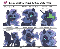 Size: 1600x1300 | Tagged: dead source, safe, artist:dukedoesart, artist:nohooves, derpibooru import, nightmare moon, oc, oc:anon, alicorn, pony, g4, annoyed, bedroom eyes, blushing, chart, cute, disembodied hand, doing loving things, eyes closed, female, hand, looking at you, looking back, mare, meme, moonabetes, nose wrinkle, not doing hurtful things to your waifu, open mouth, petting, scrunchy face, smiling, spread wings, tsundere, tsundere moon, waifu, wavy mouth, we don't normally wear clothes, wings