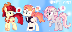 Size: 1280x571 | Tagged: safe, artist:vi45, derpibooru import, oc, oc only, earth pony, pegasus, pony, adoptable, ahoge, bandana, bangs, base used, blue eyes, bobcut, brown hooves, clothes, colored hooves, cowboy hat, crossed hooves, earth pony oc, eyelashes, female, female oc, folded wings, freckles, gradient background, gray coat, hat, head turn, hooves, jacket, leather, leather jacket, lidded eyes, looking at each other, looking at someone, mare, mare oc, mismatched hooves, multicolored hooves, multicolored mane, multicolored tail, neckerchief, open mouth, open smile, pegasus oc, raised hoof, raised leg, red mane, red tail, short hair, smiling, smiling at someone, smug, smug smile, standing, standing on three hooves, stetson, straight mane, straight tail, studded bracelet, tail, three quarter view, three toned mane, three toned tail, trio, trio female, two toned mane, two toned tail, unshorn fetlocks, white coat, wings, wristband, yellow coat