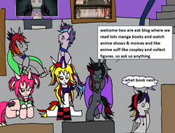 Size: 1493x1134 | Tagged: safe, artist:ask-luciavampire, derpibooru import, oc, earth pony, pegasus, pony, undead, unicorn, vampire, vampony, anime and manga, ask, horn, indoors, tumblr