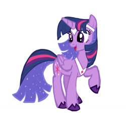 Size: 1280x1280 | Tagged: safe, artist:varwing, derpibooru import, part of a set, twilight sparkle, twilight sparkle (alicorn), alicorn, pony, g4, ethereal mane, middle aged, older, older twilight, raised hoof, raised leg, simple background, solo, white background